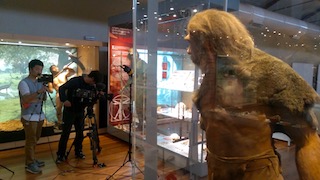 film crew in the spanish national museum of natural science in Madrid