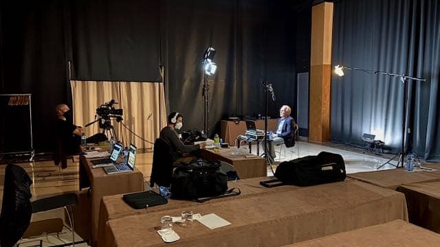Webcast-set with camera-crew-in Barcelona