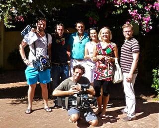 TV crew with protagonists in Marbella