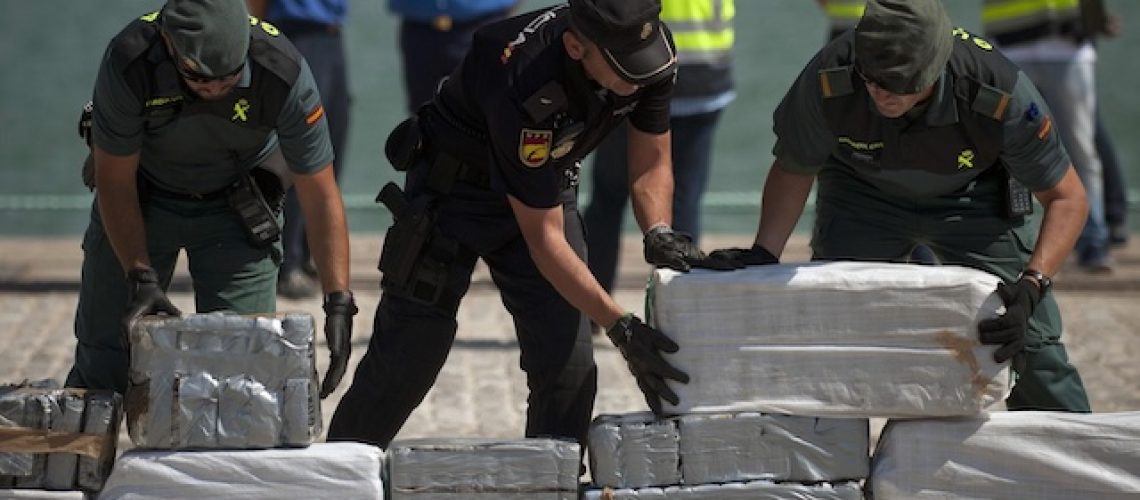 Spanish Police unit with drugs