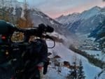 filming into an tyrolean valley