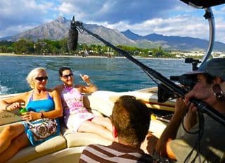German Tv crew shooting for a new austrian reality format in Marbella, Spain